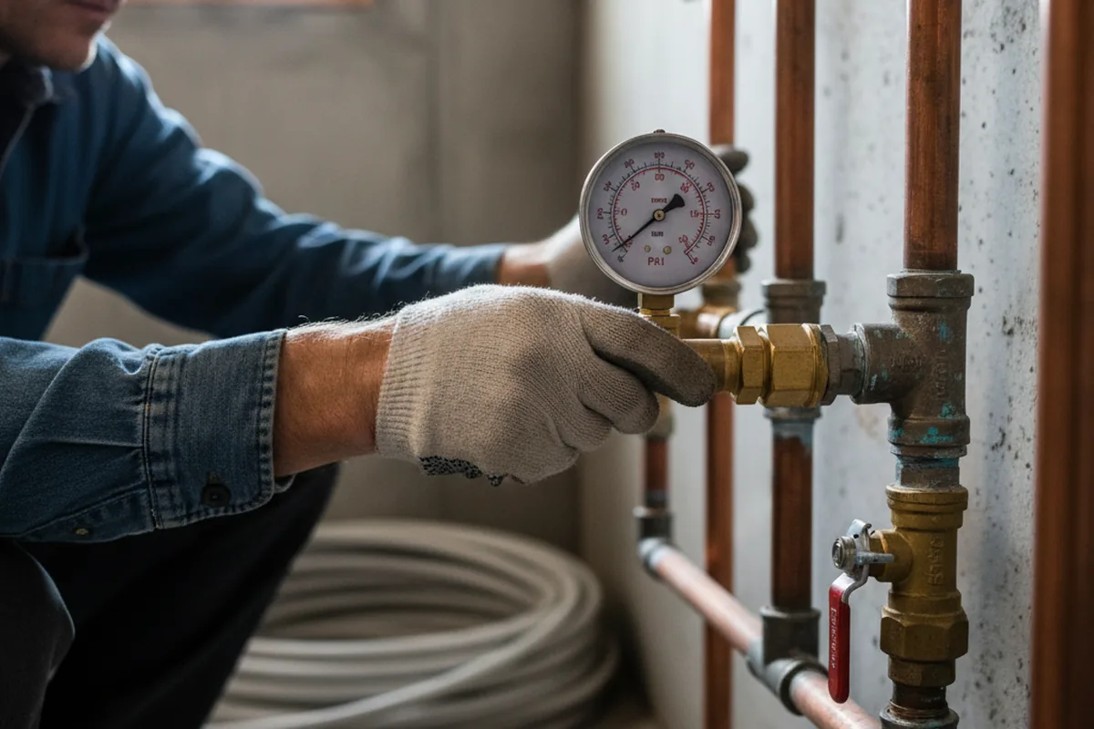 Pressure testing a repaired line during Water Line Repair in Glen Ellen